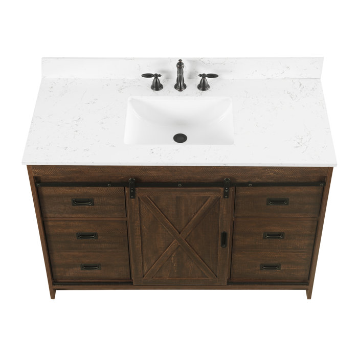 Sand & Stable Jillian 48'' Single Bathroom Vanity with Engineered Stone Top & Reviews Wayfair